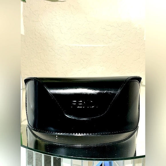 Fendi Sunglasses Case, Black, Has Velvet Fendi design inside. - Picture 7 of 13